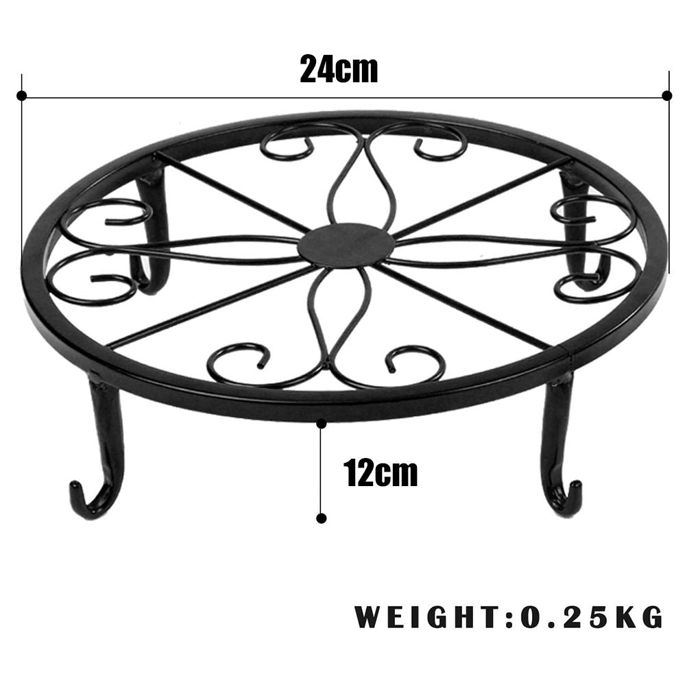 Classic Metal Iron Art Plant Pot Stand Flowerpot Base Holder Rack Indoor Outdoor Home Decor