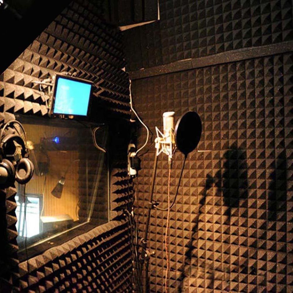 12Pcs Acoustic Foam Panels Acoustic Foam Sound Absorption Pyramid Studio Treatment Wall Panels