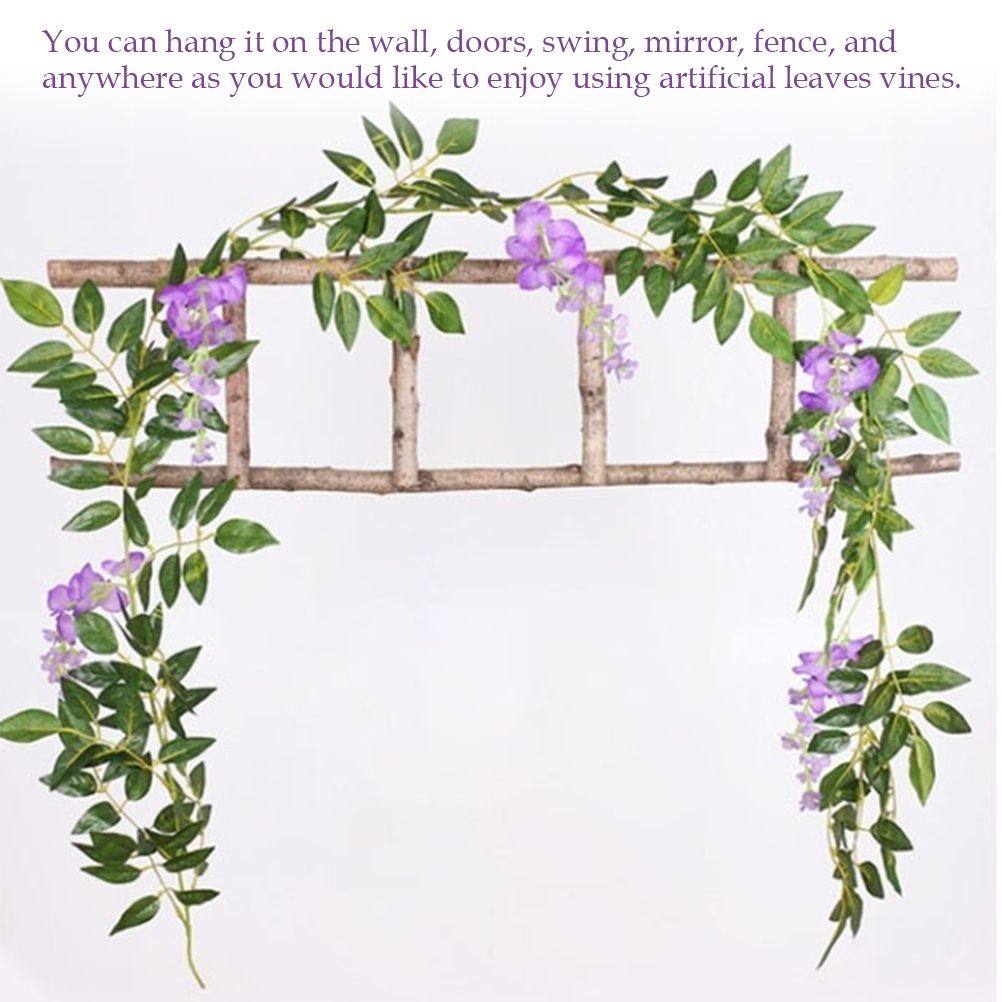 Artificial Flowers Wisteria Garland Vine Simulation Wreath Rattan Hanging Garland for Home Garden Ceremony Wedding Arch Floral Decor
