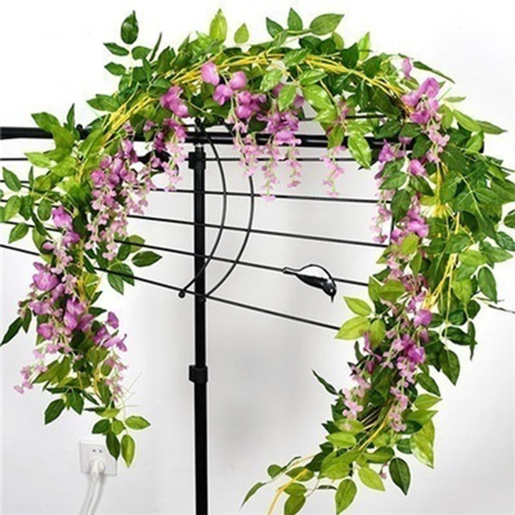 Artificial Flowers Wisteria Garland Vine Simulation Wreath Rattan Hanging Garland for Home Garden Ceremony Wedding Arch Floral Decor
