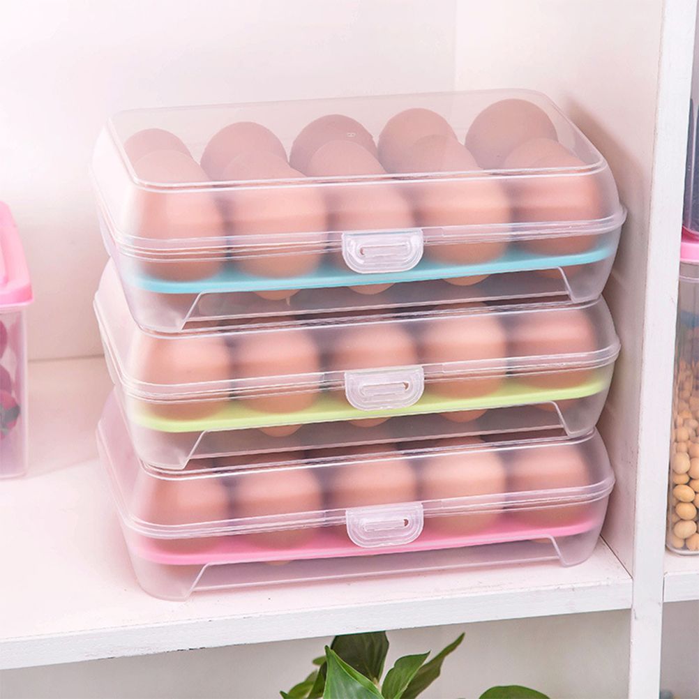 15 Grids Egg Storage Box Egg Preservation Container Portable Egg Organizer