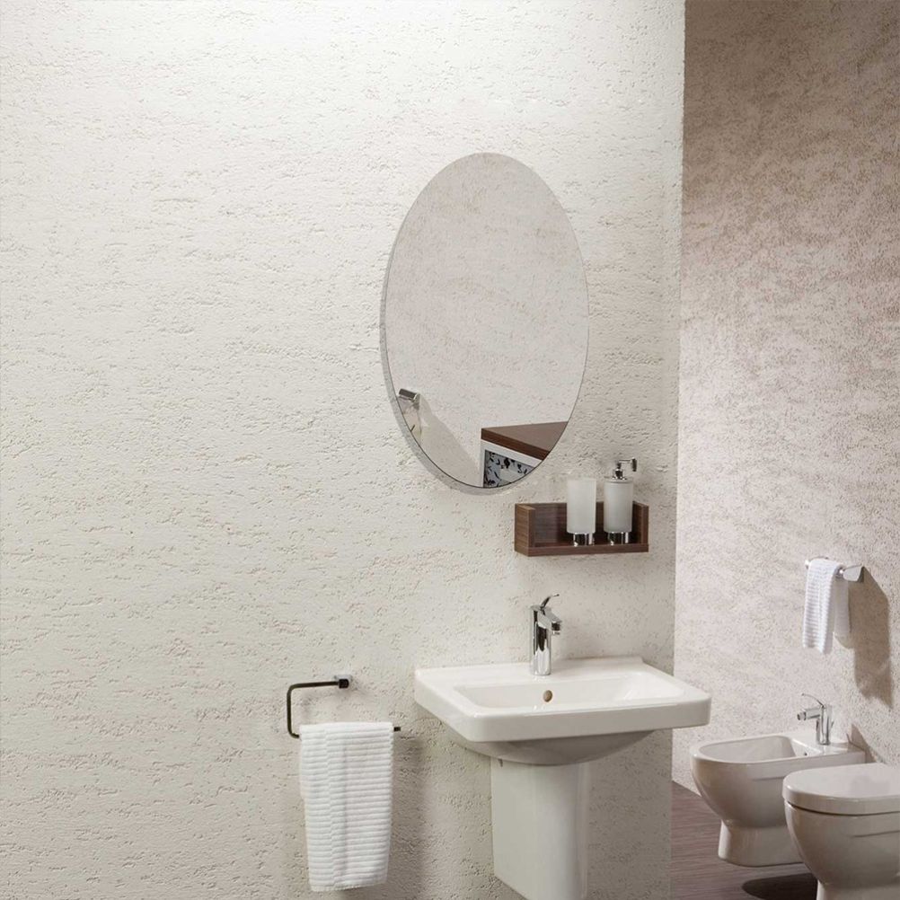 42*27CM Mirror Decoration Wall Sticker Acrylic Ellipse Mirror Wall Stickers Home Decoration Wall Sticker for Bathroom Bedroom