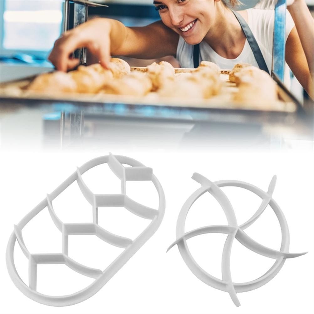 2PCS Dough Press Mold Set Baking Bread Rolls Mold Plastic Pastry Cutters