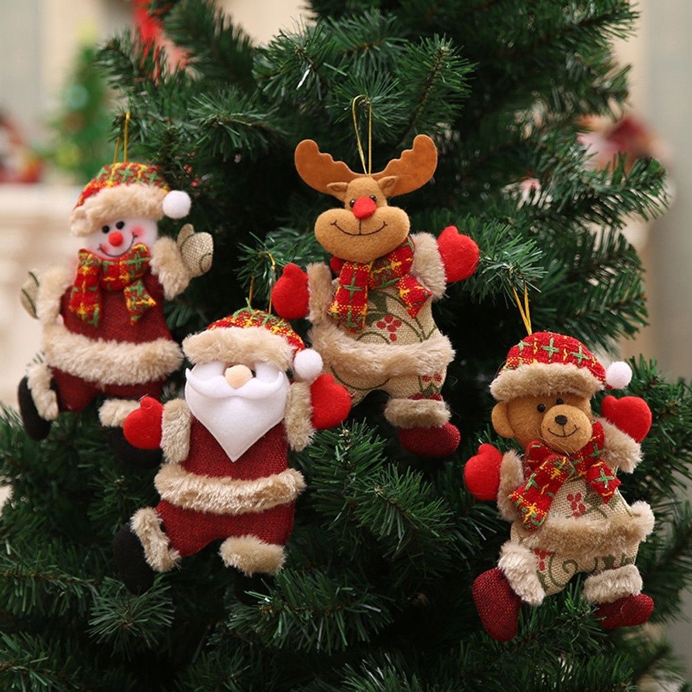 Christmas Tree Ornament Christmas Plush Dolls Pendant for Christmas Tree Decoration