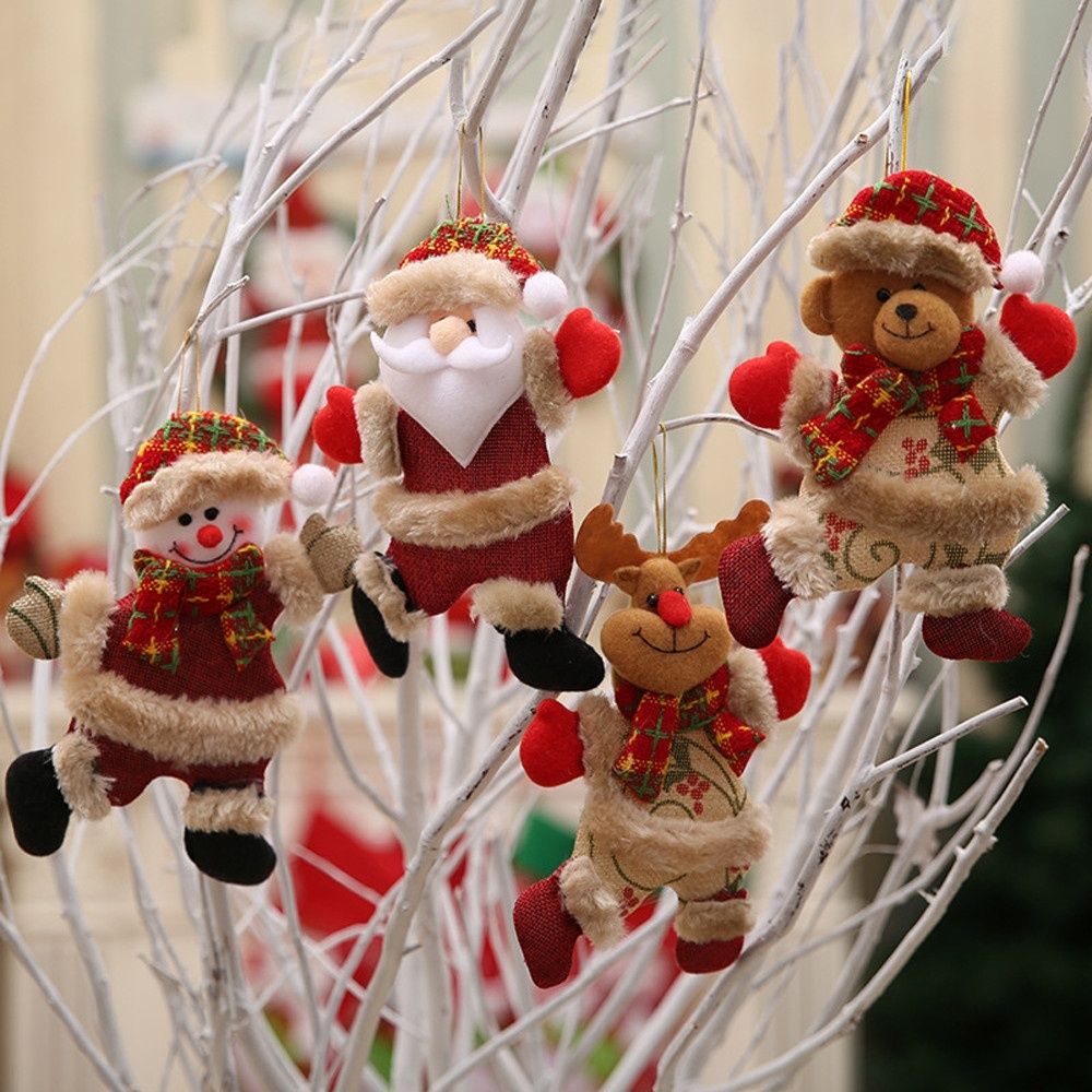 Christmas Tree Ornament Christmas Plush Dolls Pendant for Christmas Tree Decoration