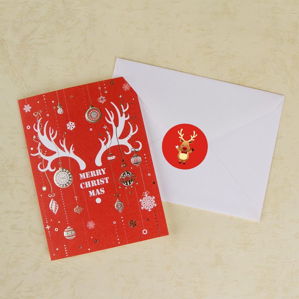 500Pcs Christmas Stickers DIY Cake Biscuit Sealing Labels Gift Box Adhesive Stickers