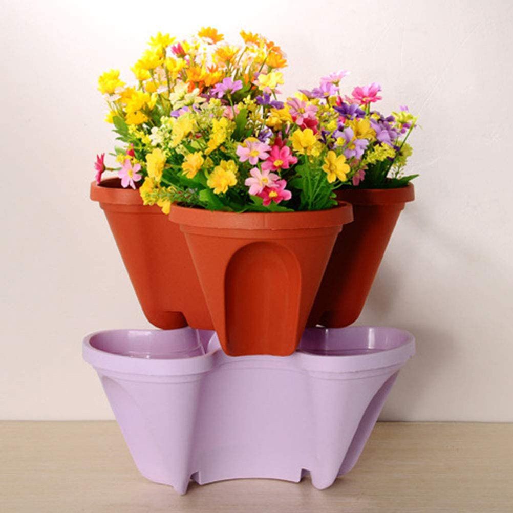 Superimposed 3D Flower Pot Multi Layer Strawberry Basin Plastic Planter