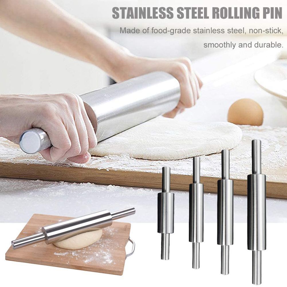 Stainless Steel Rolling Pin Non Stick Rolling Pin for Baking Dough Pizza Pie Baking Making Tool Kitchen Accessories