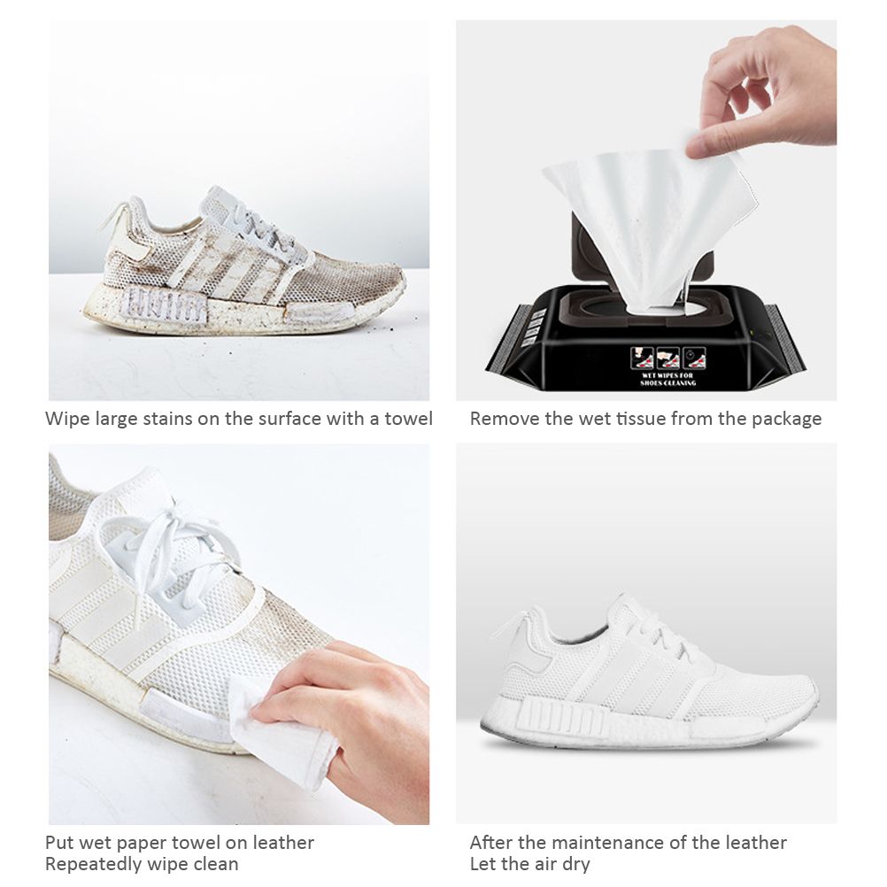 Shoe Cleaning Wipes Disposable Leather Cleaning Wipes Portable Shoe Shine Wipes