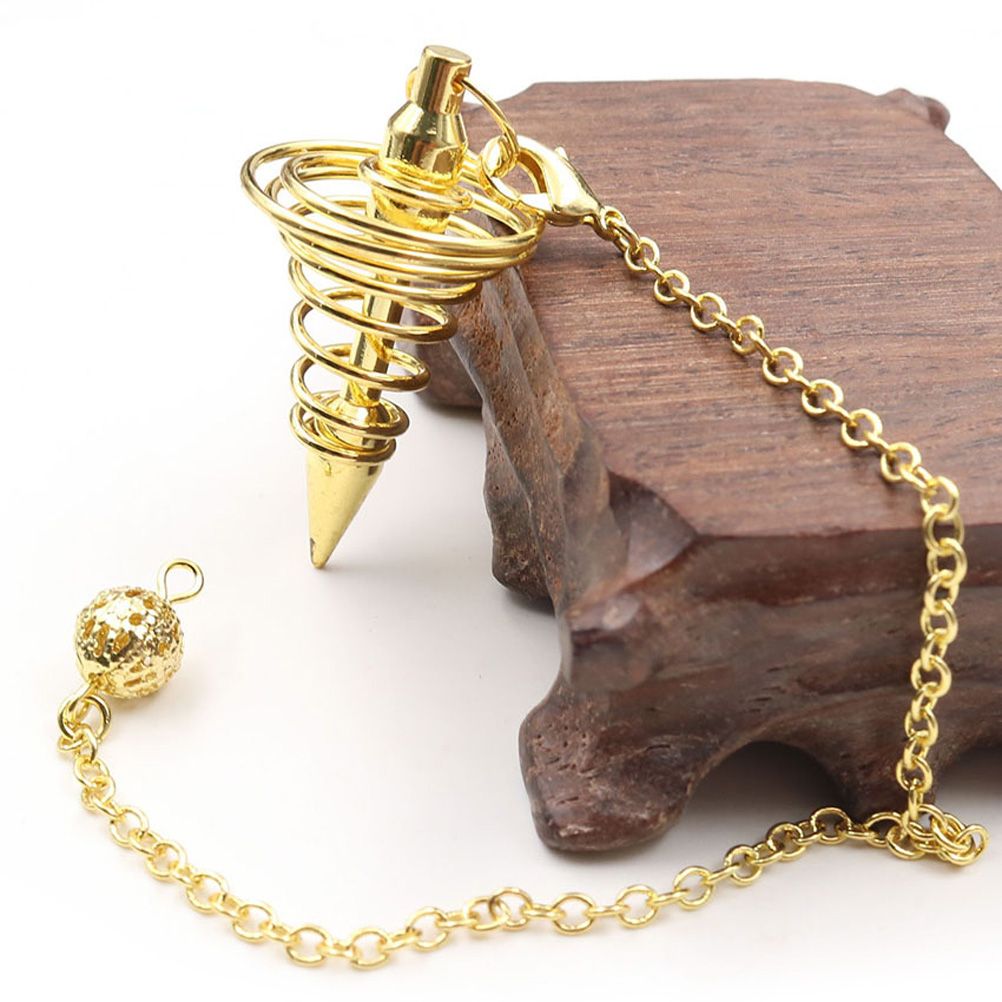 Metal Spiritual Pendulum for Divination Threaded Dowsing Pendulum Healing Pendulum Chain
