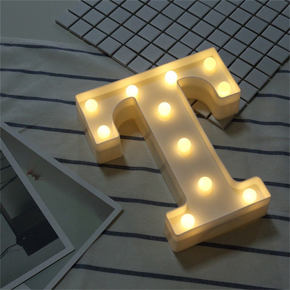 LED 26 Alphabet Letter Number Lights Ampersand Symbol Love Heart Light Up Sign Lamp For Love Wedding Home Party Holiday Bar Decoration