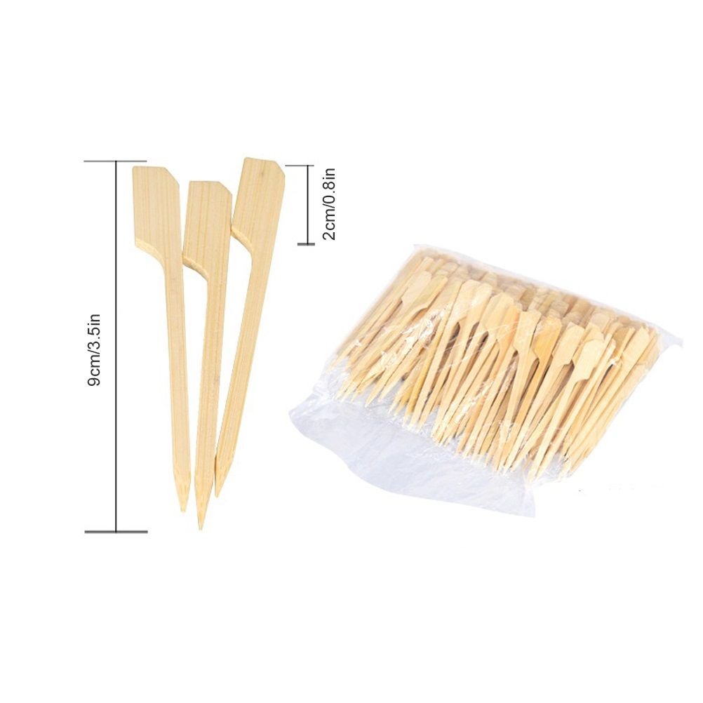 100PCS Barbecue Bamboo Skewers Disposable Bamboo Stick Barbecue Paddle Skewers