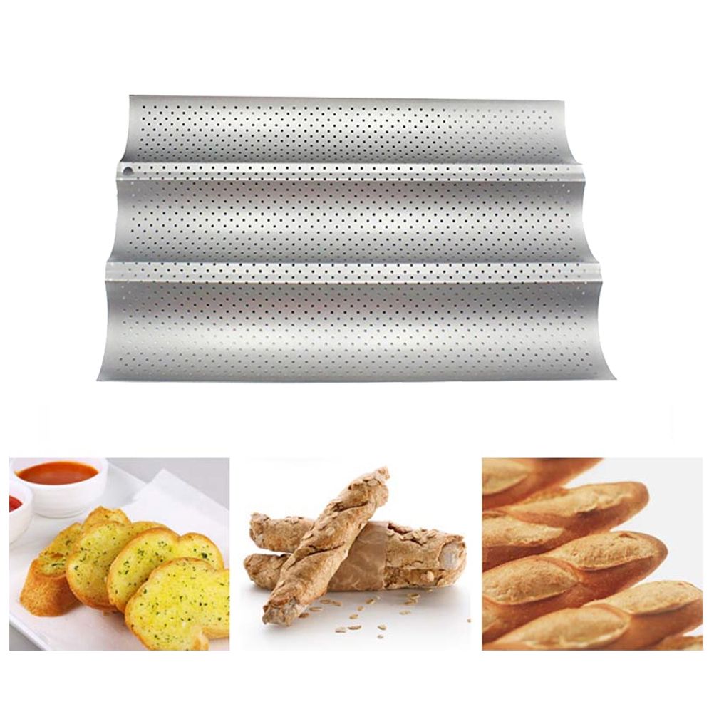 Non Stick Perforated French Bread Pan Bakeware Toast Cooking Bake Mold Home Bread Baking Mold