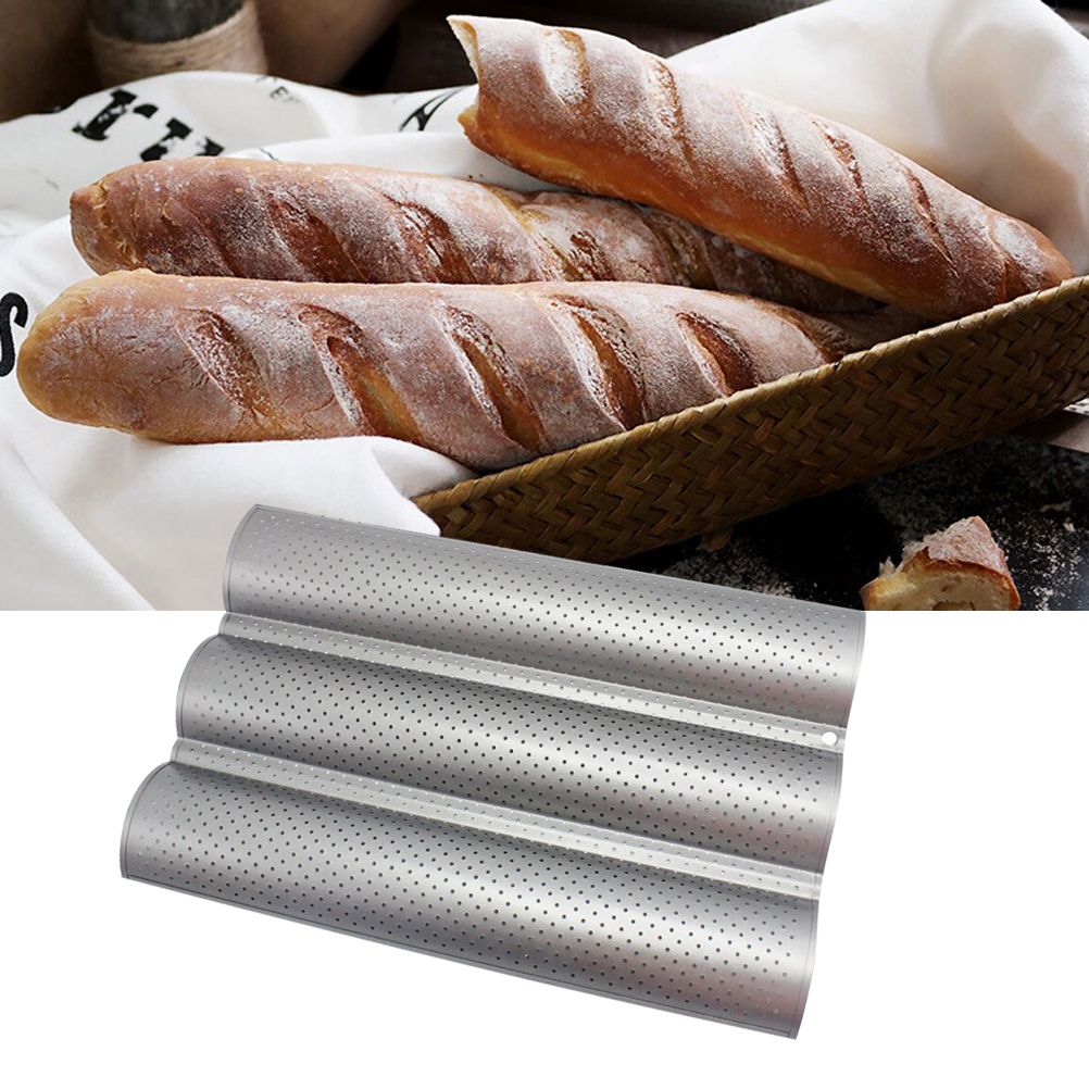 Non Stick Perforated French Bread Pan Bakeware Toast Cooking Bake Mold Home Bread Baking Mold