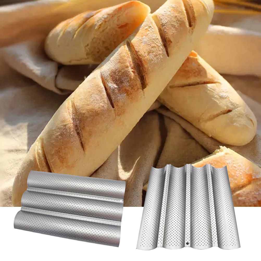 Non Stick Perforated French Bread Pan Bakeware Toast Cooking Bake Mold Home Bread Baking Mold
