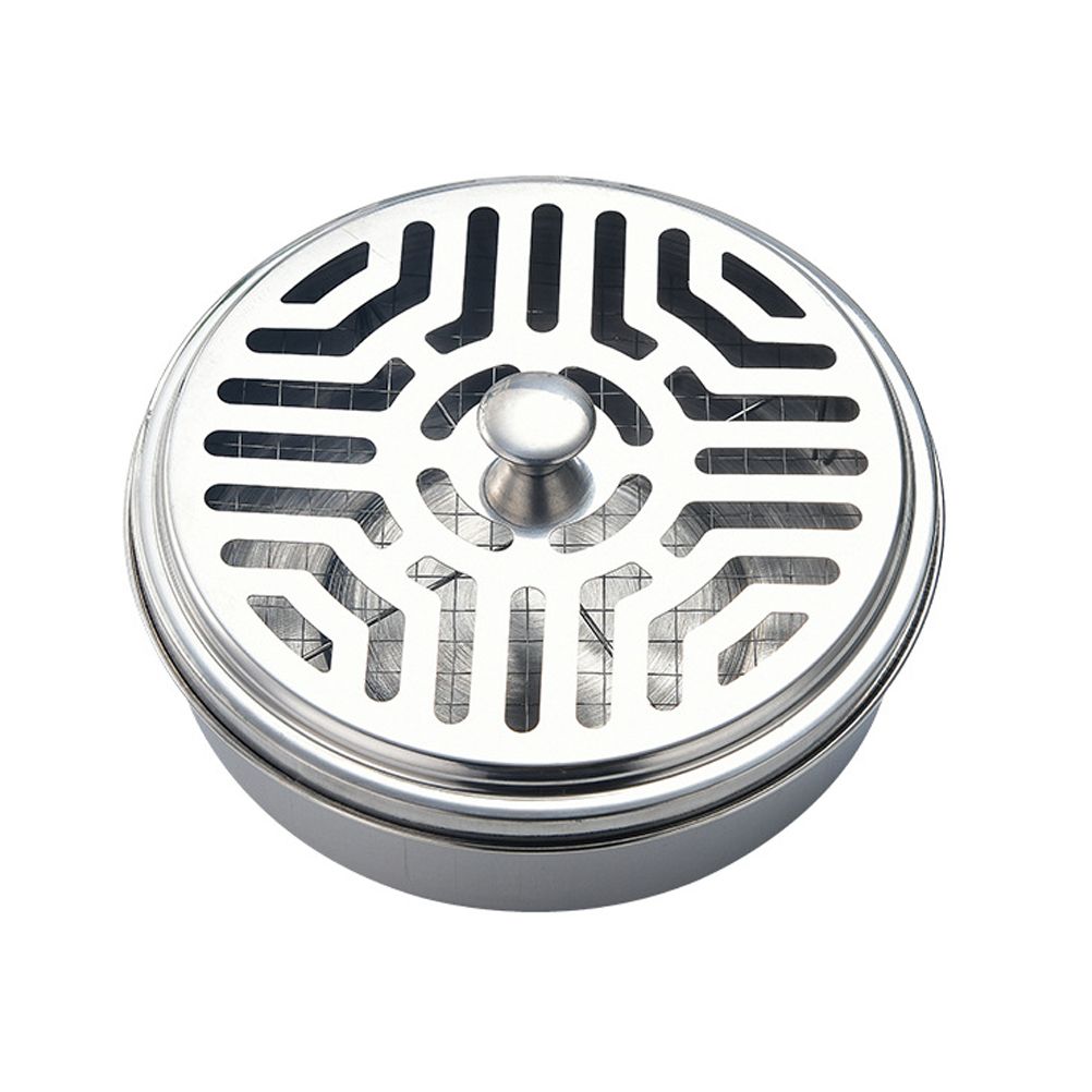 Round Mosquito Coil Holder Stainless Steel Mosquito Coil Disk Portable Mosquito Coil Tray with Hollow Cover