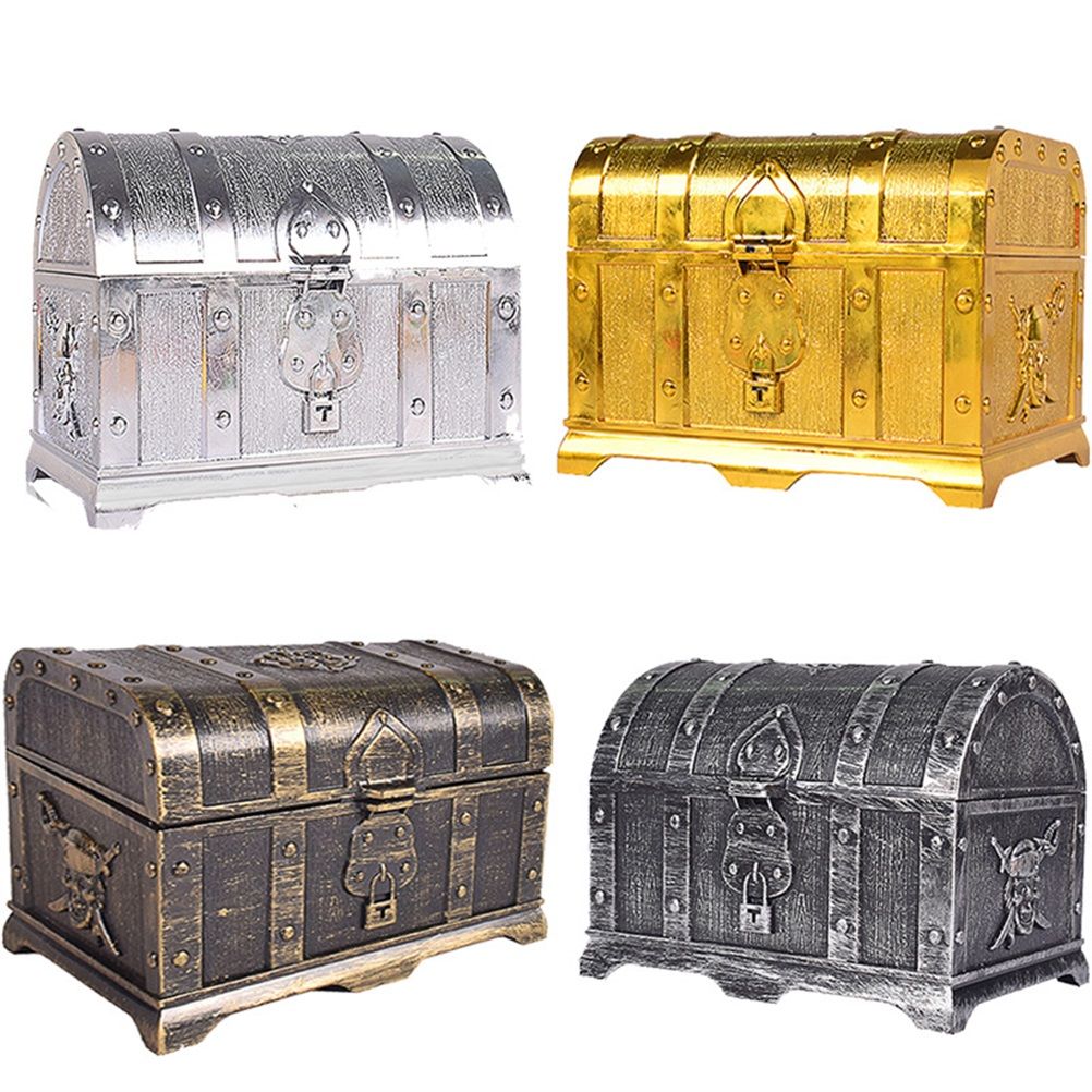 Plastic Pirate Treasure Box Jewelry Storage Box Organizer Makeup Gift Box Candy Box