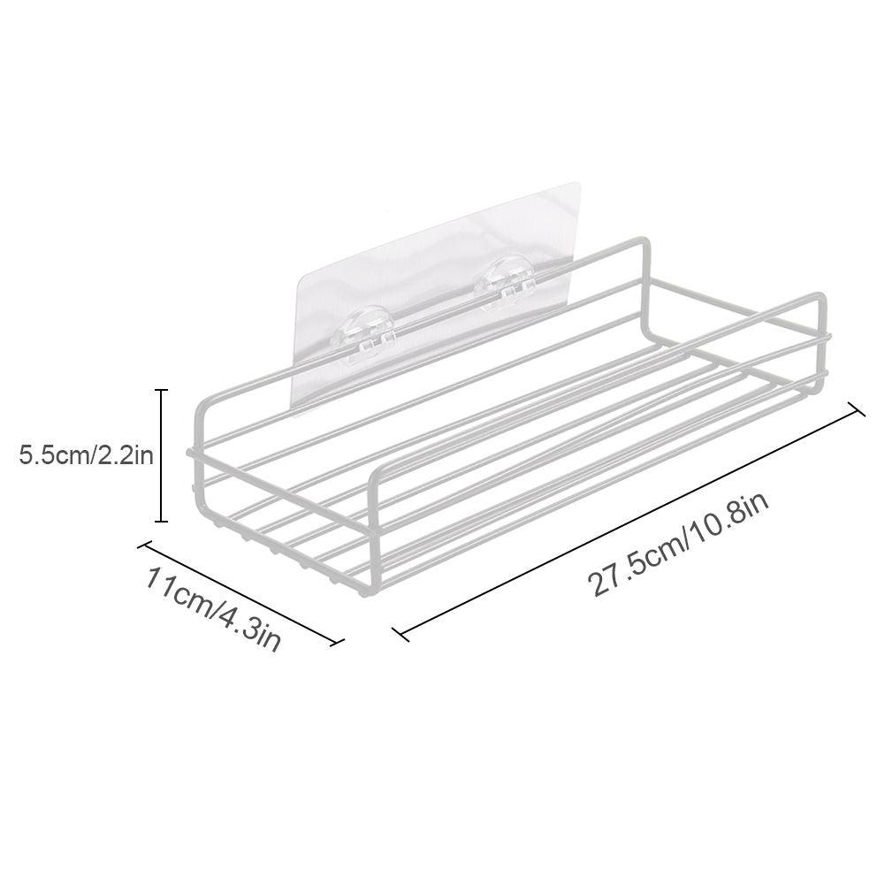 Wrought Iron Bathroom Storage Rack with Sucker Toilet Bowl Sundries Organizer Shelf Wall Hanging