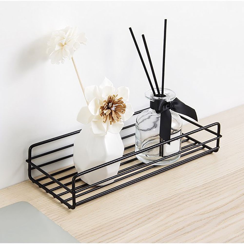 Wrought Iron Bathroom Storage Rack with Sucker Toilet Bowl Sundries Organizer Shelf Wall Hanging