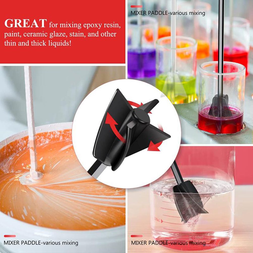 Resin Mixer Epoxy Mixer Paddles Paint Mixer for Drill Reusable Bidirectional Paint Stirrer for Drill Epoxy and Paint Mixer Drill Attachment