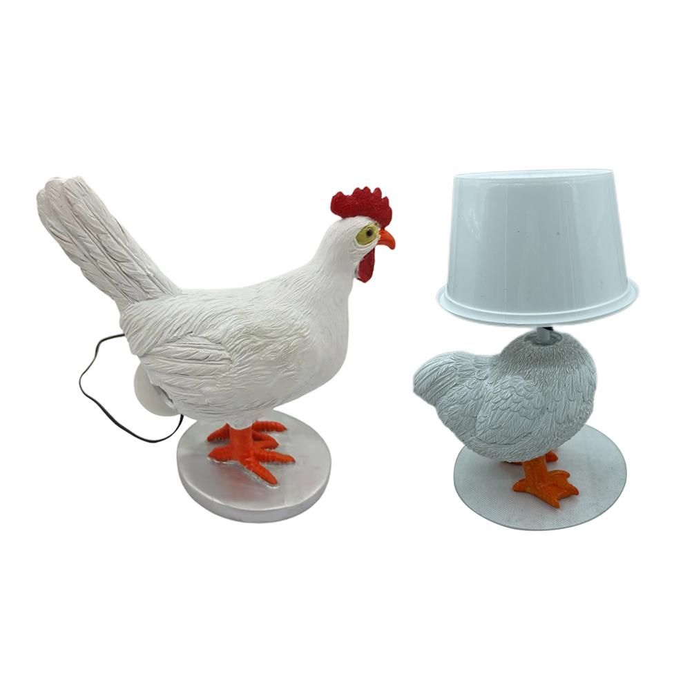 Chicken LED Lamp Resin Lifelike Chicken Laying Egg Night Light Novel Easter Halloween Christmas Bedroom Home Decoration