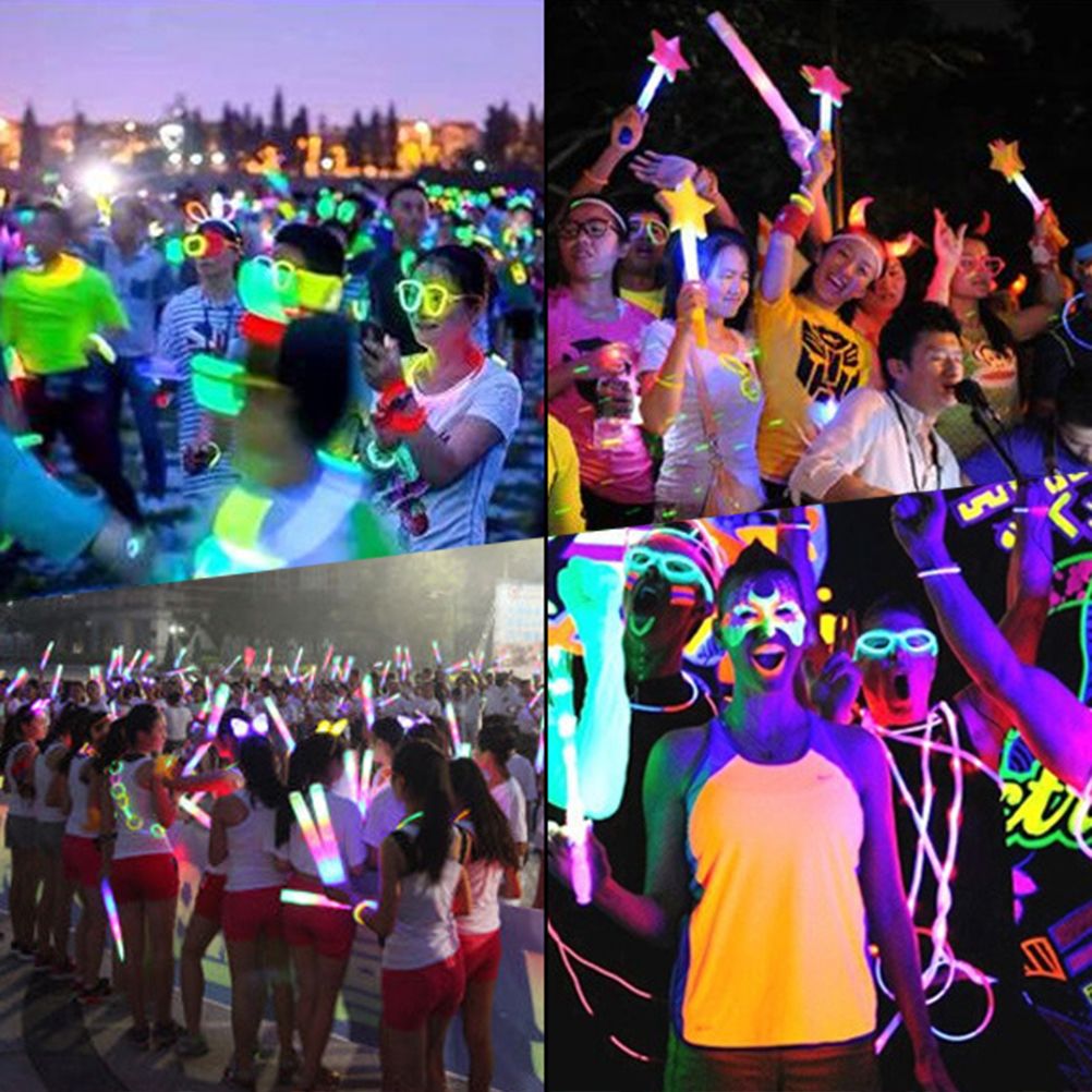 50Pcs 2 in 1 Glowing Straws Sticks Glowing in the Dark Straws for Concerts Party Favors Weddings Kids Birthdays