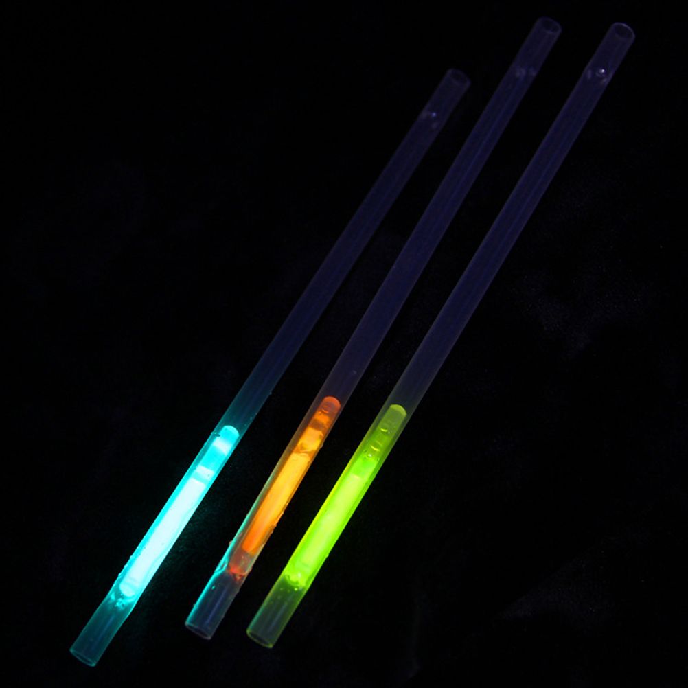 50Pcs 2 in 1 Glowing Straws Sticks Glowing in the Dark Straws for Concerts Party Favors Weddings Kids Birthdays