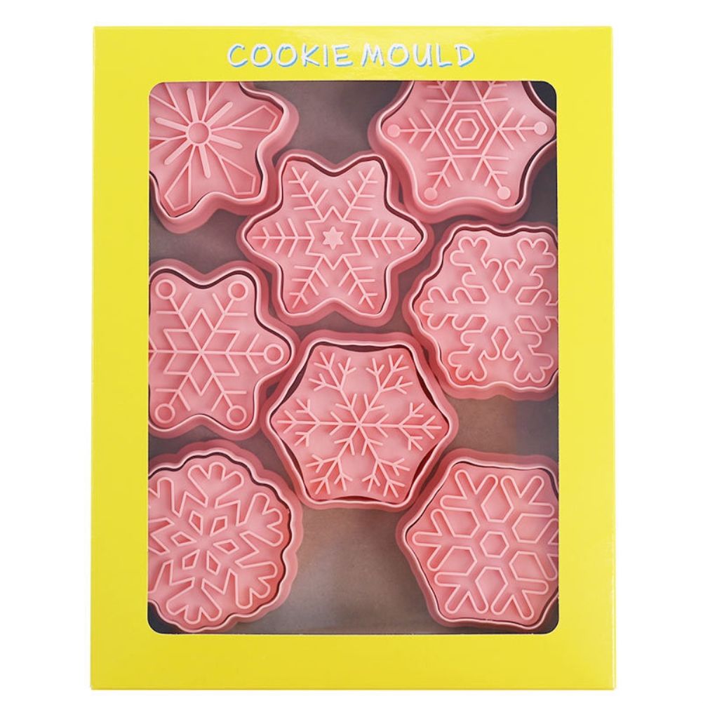 8Pcs/10Pcs 3D Biscuit Cutters Christmas Biscuit Mould Baking Mould Hand Press Biscuit Stamp