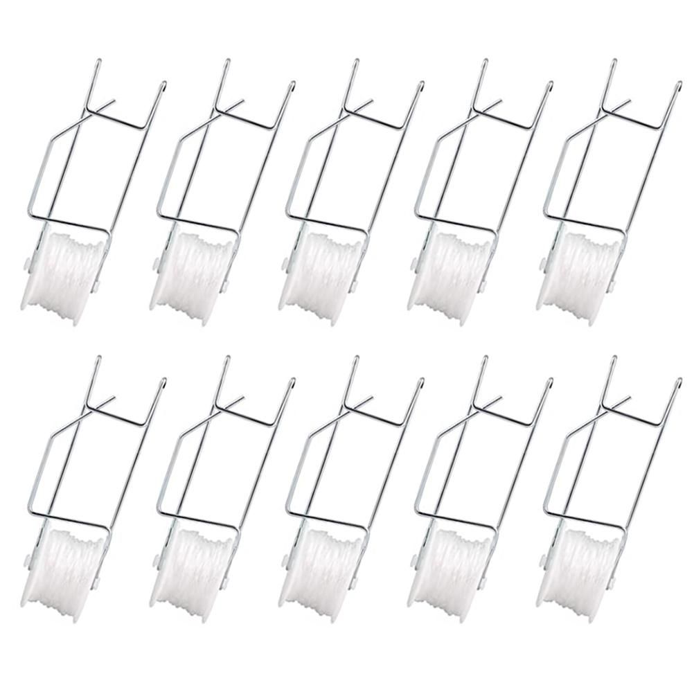 10Pcs Tomato Trellis Roller Hooks Tomato Support Hooks Plant Roller Hook with 15M String Plant Cages Supports Roller Hook for Plant Fruit