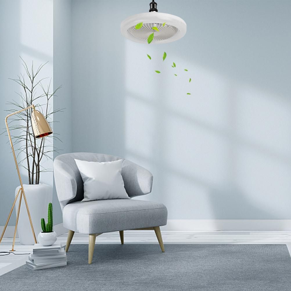 Ceiling Fans with Lighting 30W Dimmable Fan Lamp Modern Smart E27 Lamp Head Fan Light for Home Bedroom Living Room