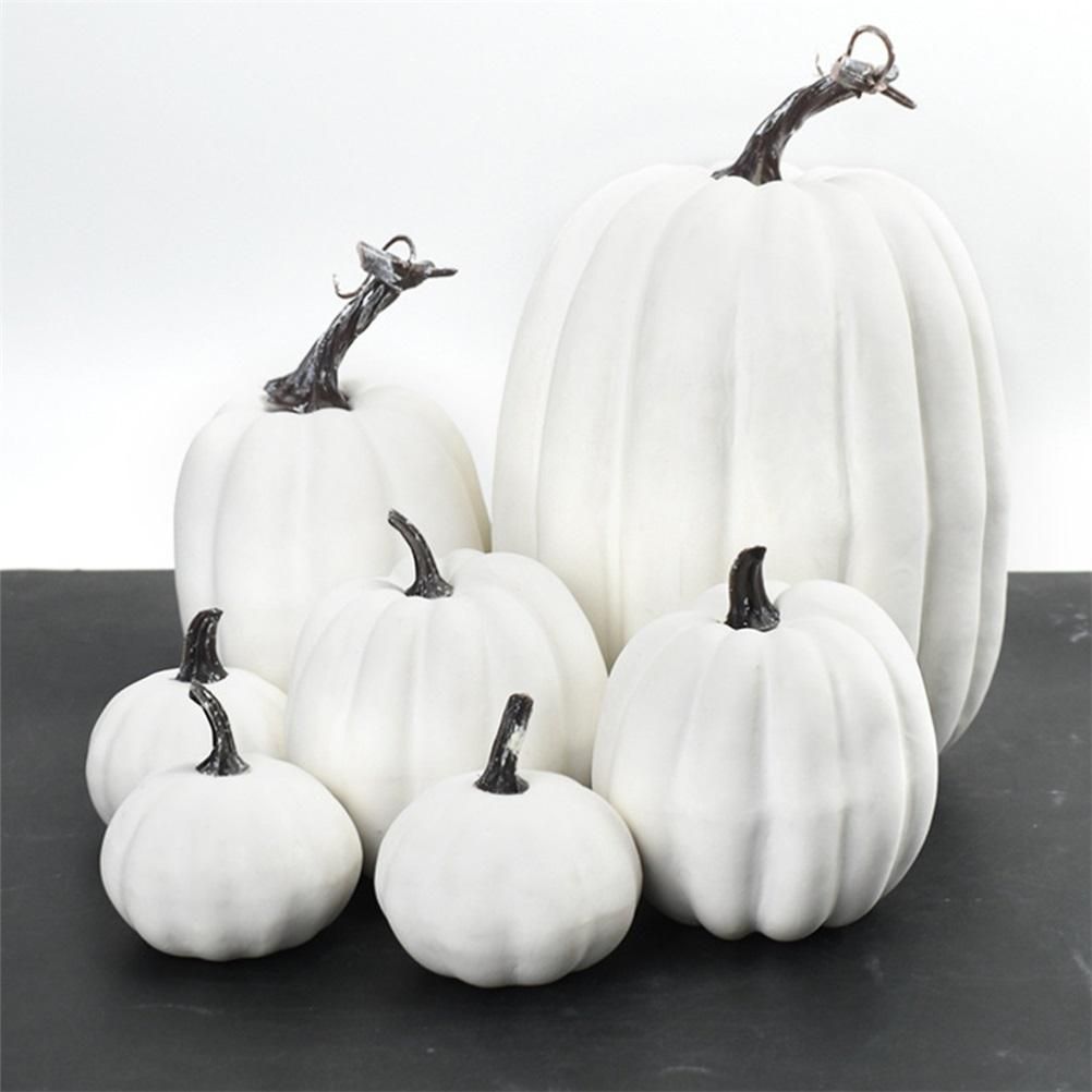 7PCS Simulation Pumpkin Model Artificial Pumpkin Decoration Home Table Decor for Thanksgiving and Halloween