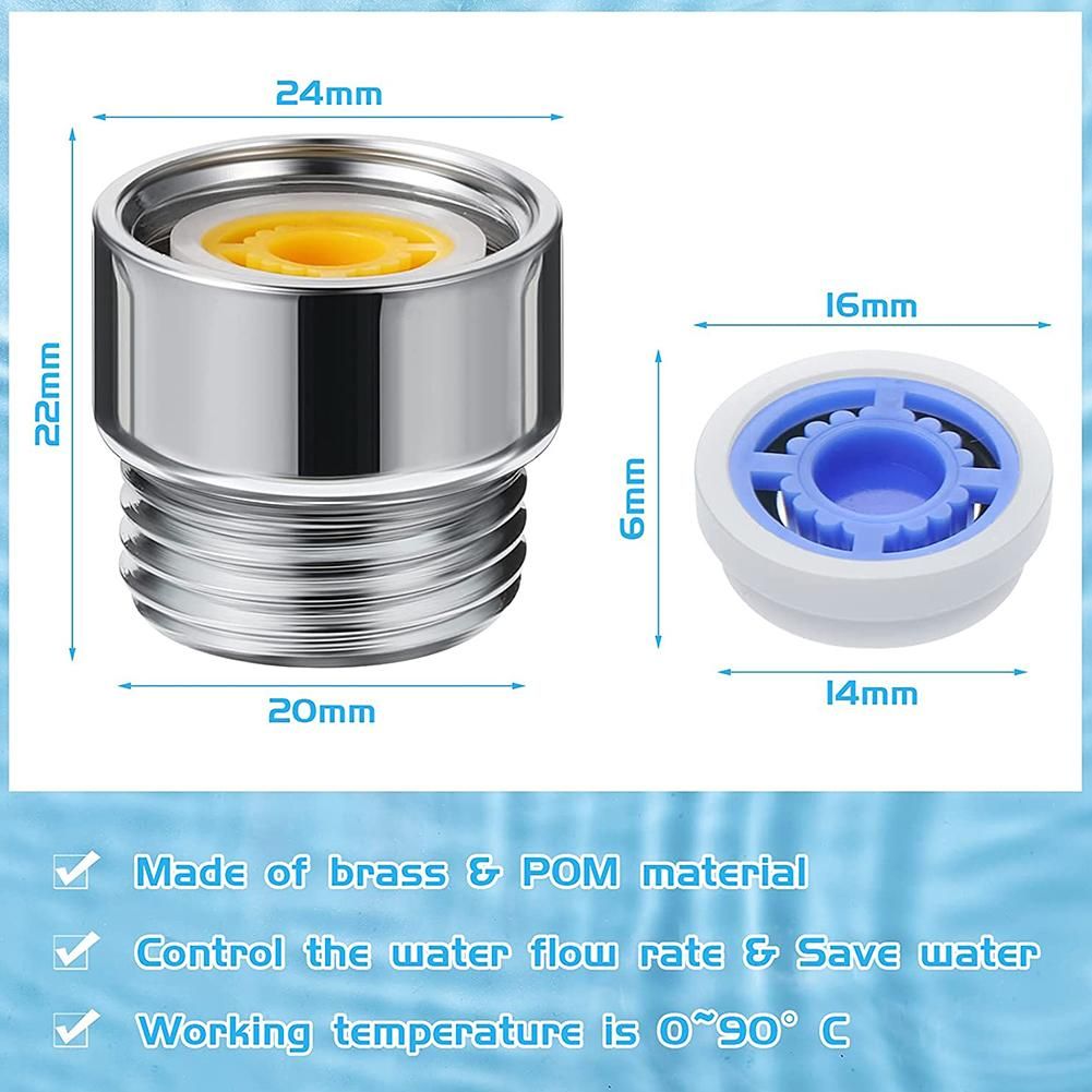 Shower Flow Limiter with 1/2 Thread Diameter Shower Water Saving for Shower Head Power Reduction Limiter for Kitchen Bathroom
