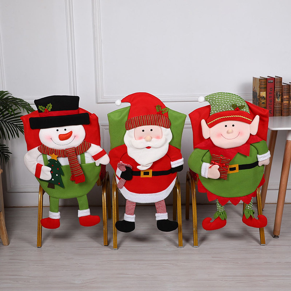 Christmas Decoration Chair Festival Cover Chair Cover Ornament Dinner Decor
