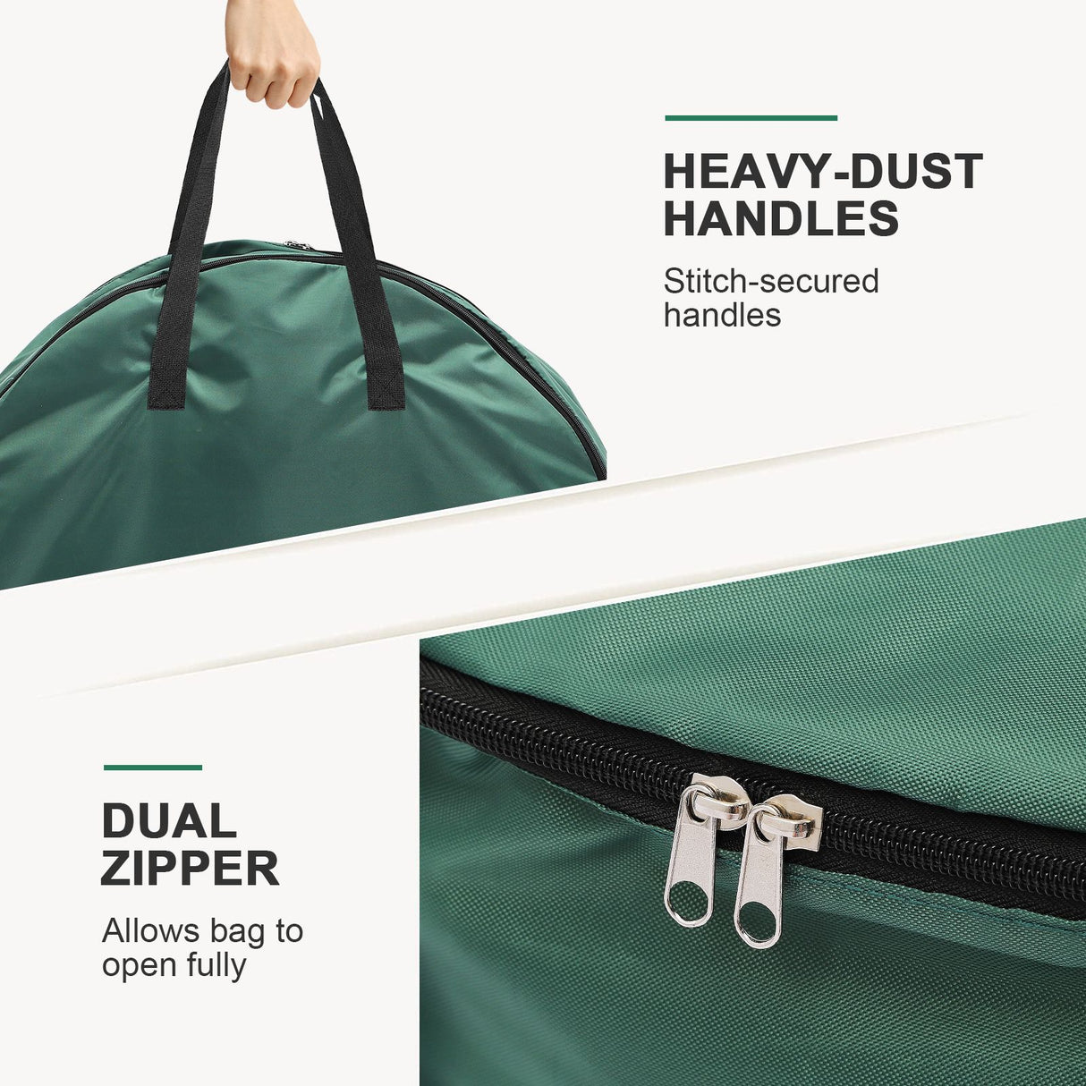 Storage Bag Durable Nylon Waterproof Tearproof Lightweight Portable Dual Zippers Christmas Wreath Storage Bag