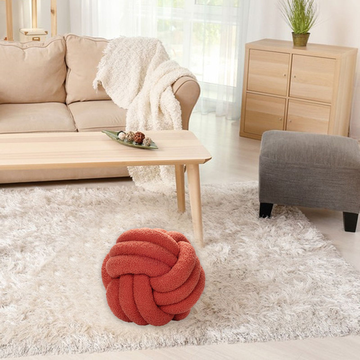 Knot Pillow Hand Knit Knotted Balls Pillow Shaped Decorative Throw Pillows for Living Room Bed Decoration