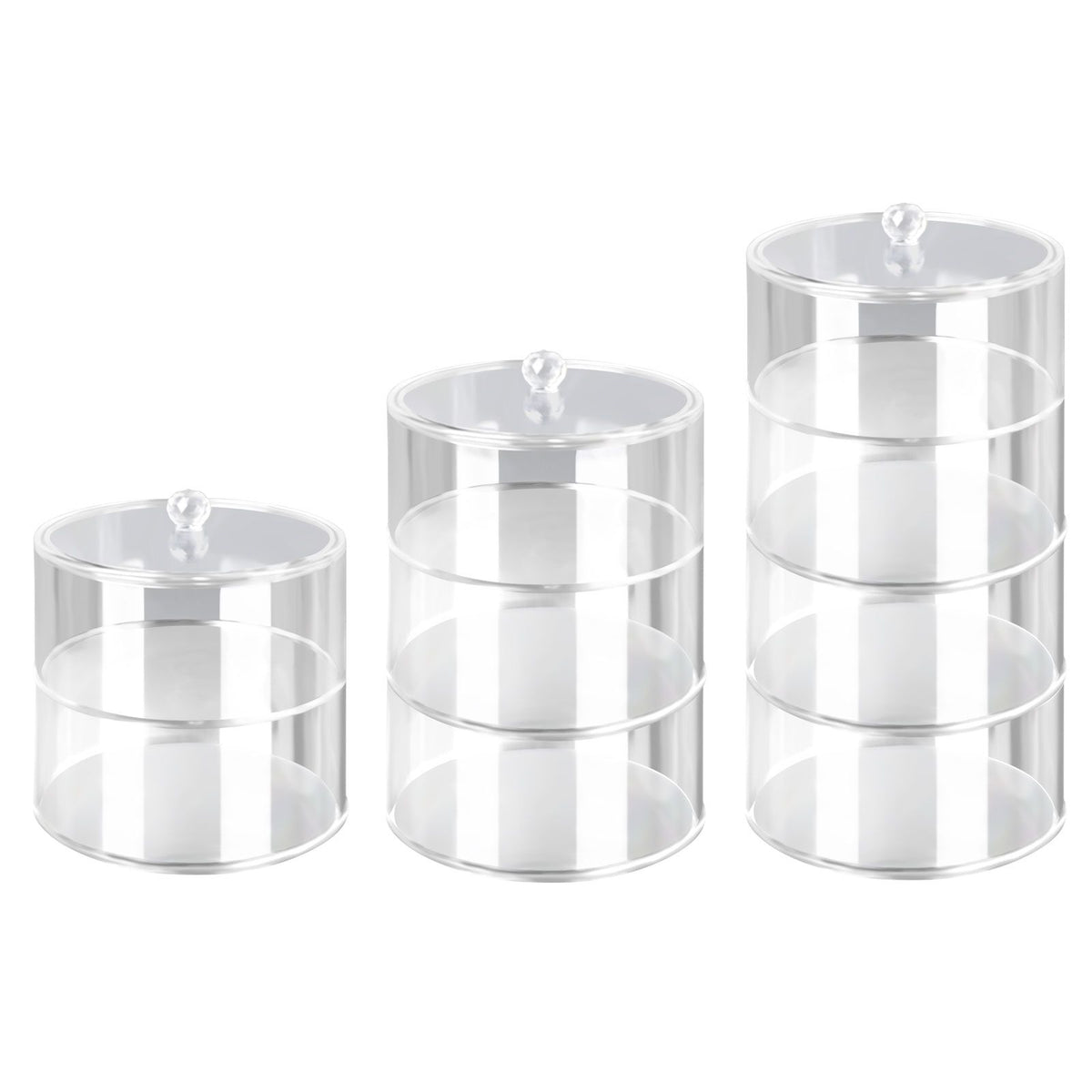 Acrylic Belt Organizer 2 Tiers Transparent 5.5in Diameter Strong Light Belt Display Case
