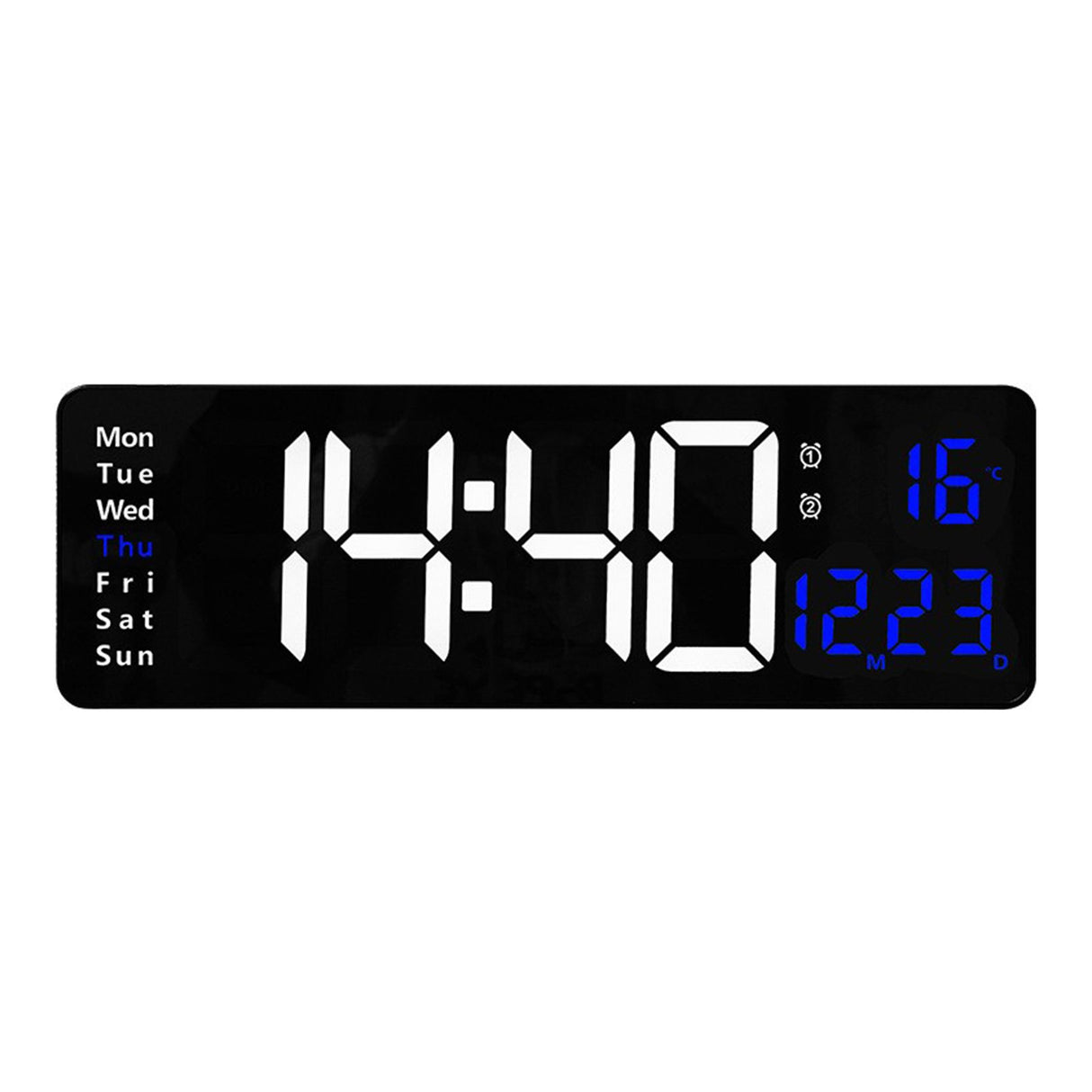 Large Screen Function Display Clock Living Room Wall Hanging Clock LED Display Remote Control Clock