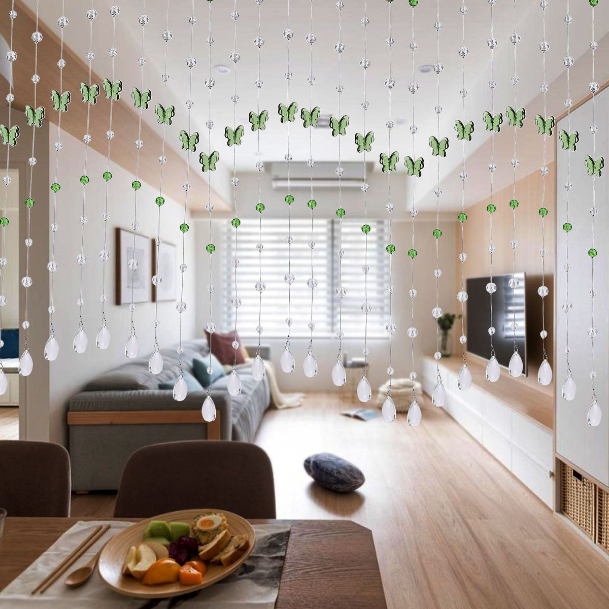 Butterfly Crystal Bead Curtain Living Room Entrance Partition Curtain Water Drop Pendant Hanging Curtain