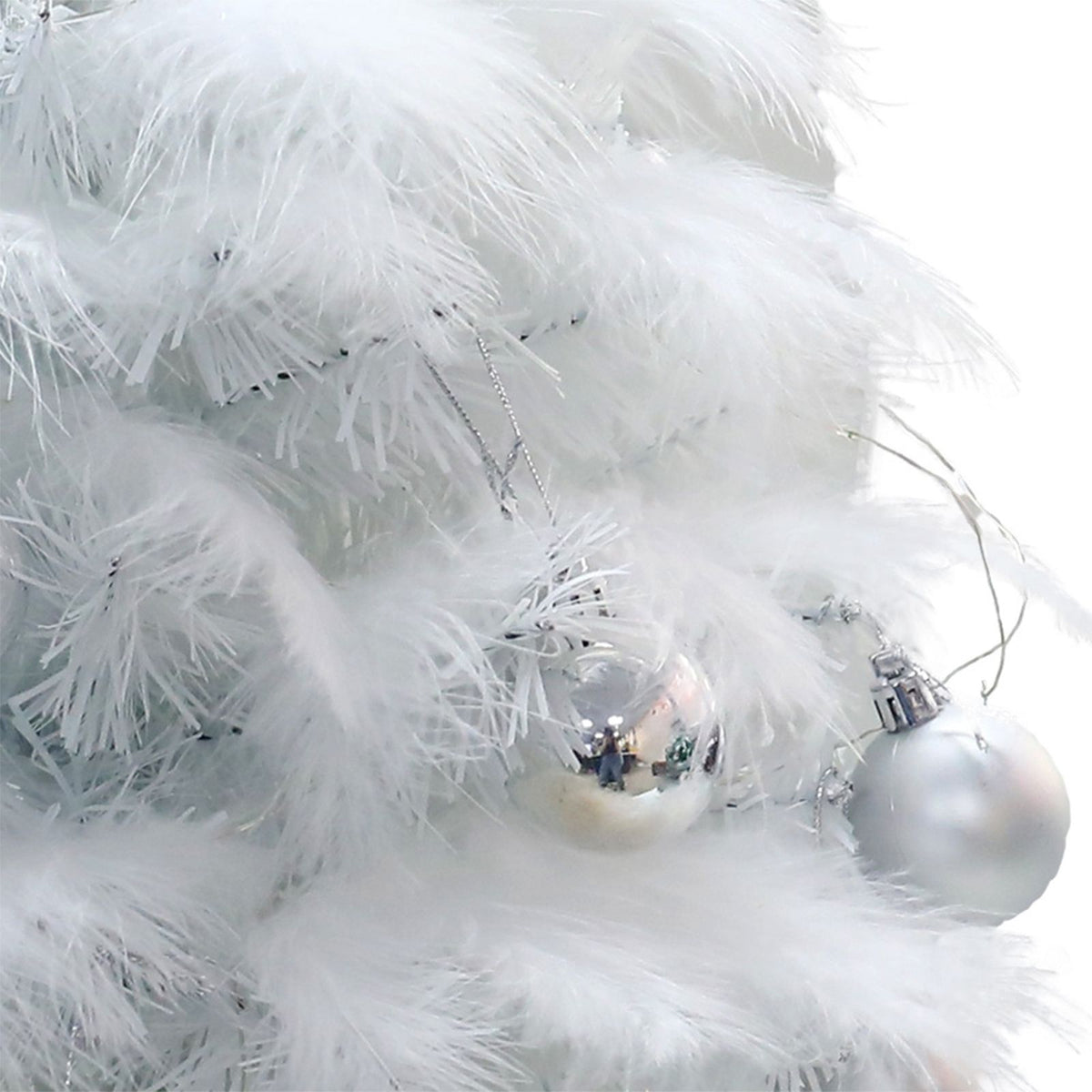 Feather Christmas Tree with Lamp String Artificial Christmas Tree Decoration Simulated Desktop Ornaments for Christmas Home