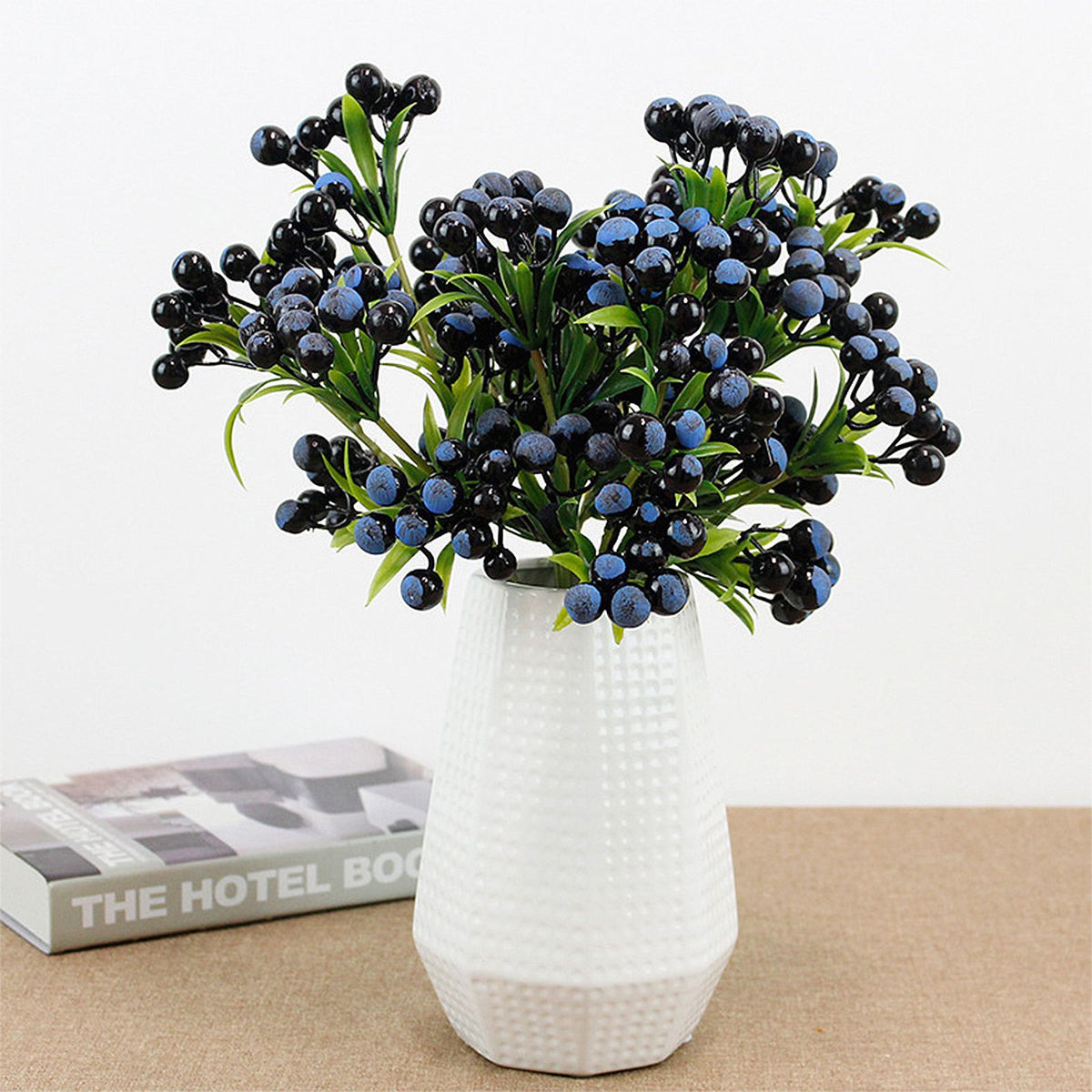 Christmas Berry Branches 3 Forks Simulation Foam Berry Picks Home Decoration