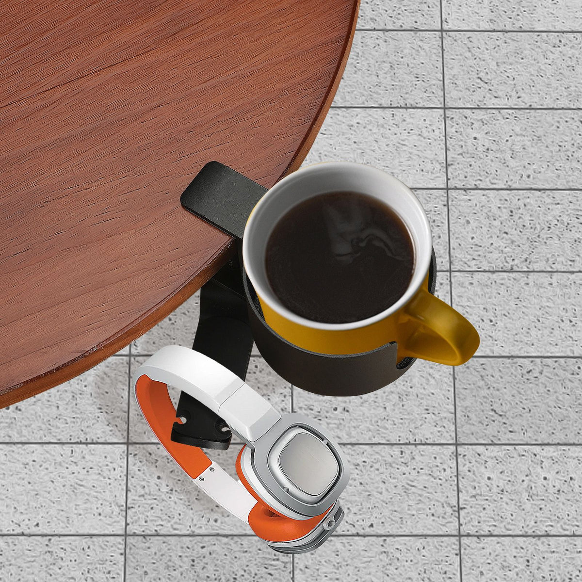 Desk Cup Holder with Headphone Hanger