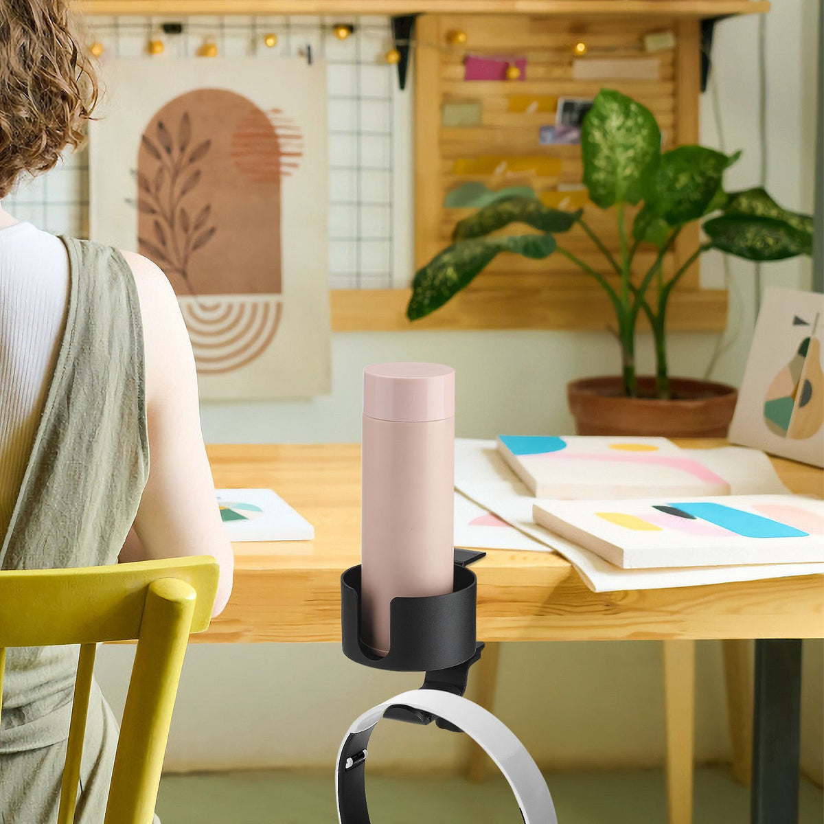 Desk Cup Holder with Headphone Hanger