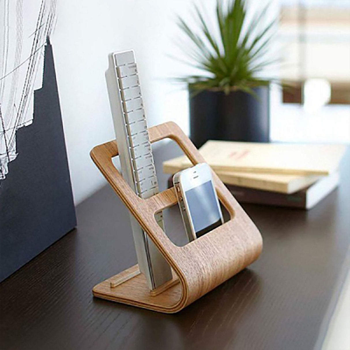 Table Storage Rack Simple Living Room Multi Functional Remote Control Rack Curved Wooden Support