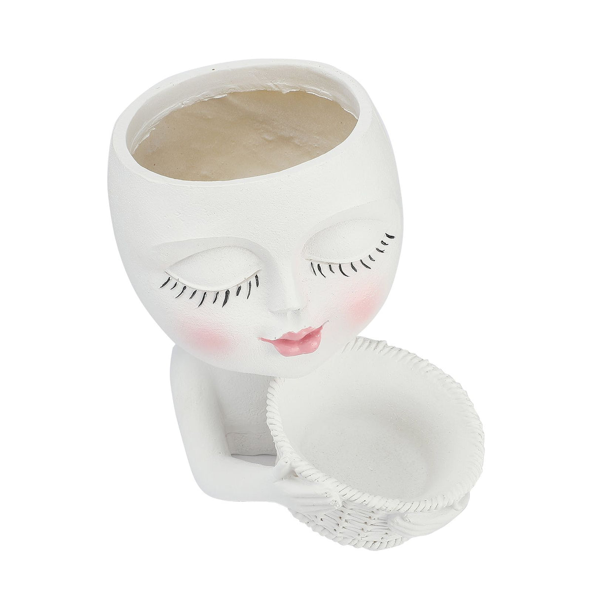 Mannequin Flower Pot Resin Creative Double Flower Pot Face Flower Pot