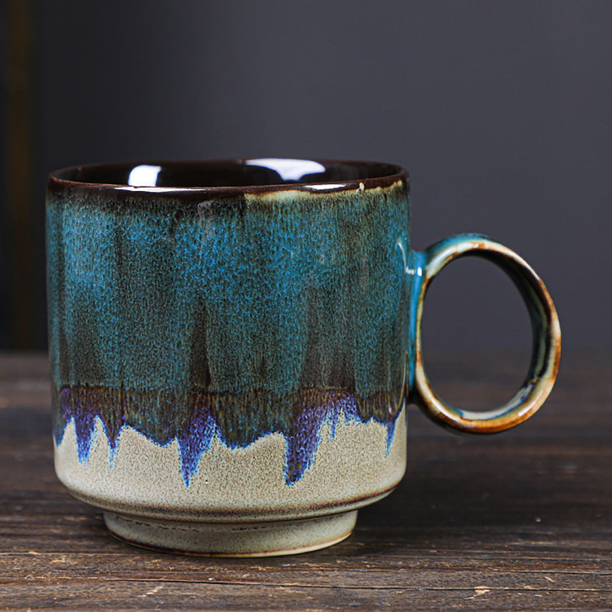 Ceramic Kiln Glaze Coffee Mug Large Capacity Large Handle Coffee Cup for Home Office