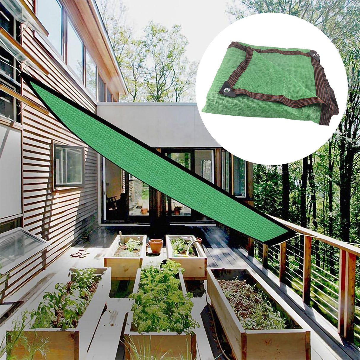 Sun Shade Sail Breathable Farbic Canopy Awning Shelter Rectangle UV Block Canopy for Patio Backyard Lawn Garden Green 2x4m / 6.6x13.1ft