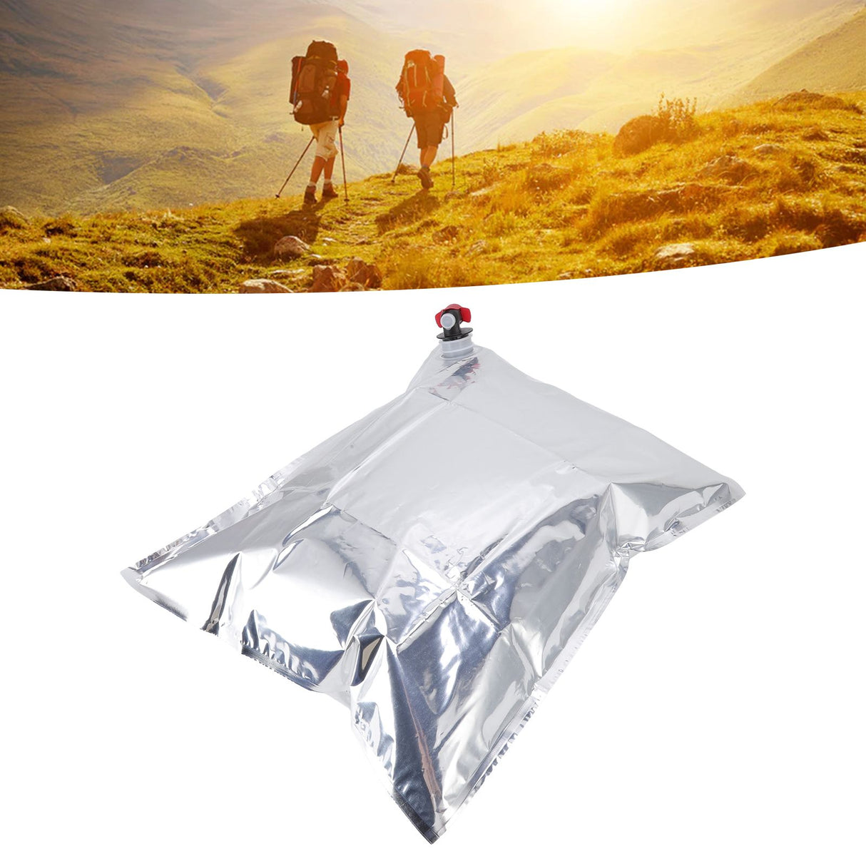 12PCS Water Storage Container Foldable Heat Preservation Emergency Water Bag with Tap for Camping