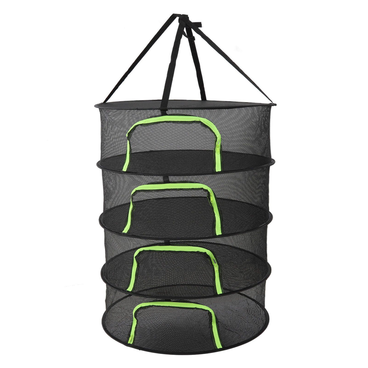 Foldable Plant Drying Net Multilayer Zipper Closure Design 60cm Diameter Herb Buds Dry Net with Storage Bag 4 Layers