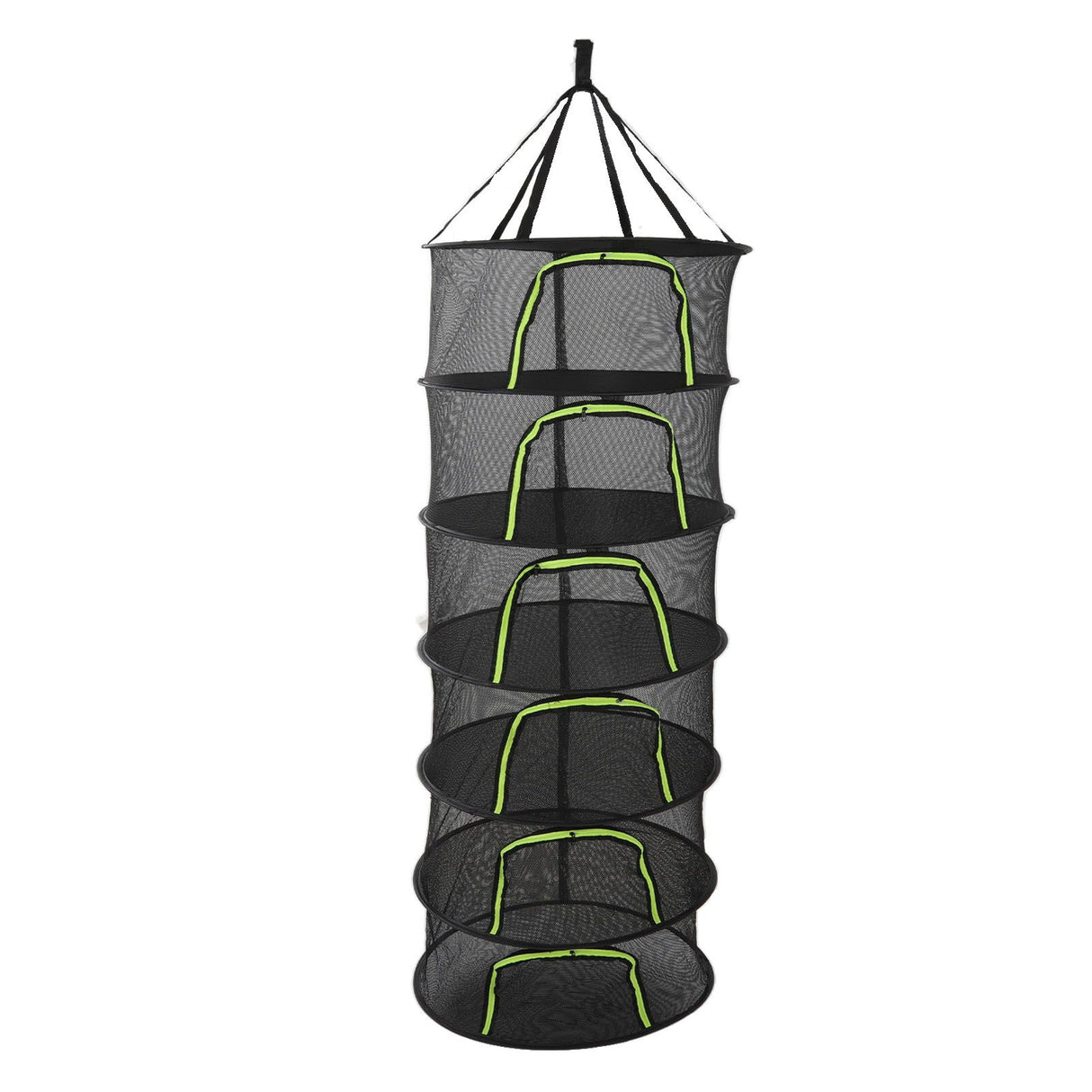 Foldable Plant Drying Net Multilayer Zipper Closure Design 60cm Diameter Herb Buds Dry Net with Storage Bag 6 Layers