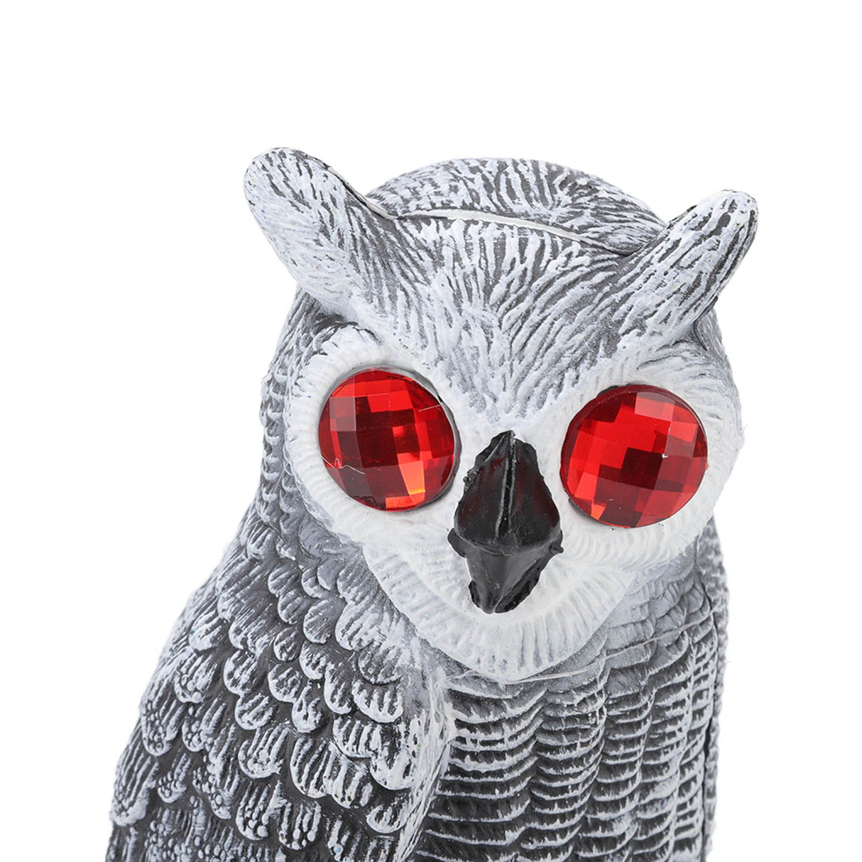 Owl Bird Deterrent Garden Plastic Red Eyes Owls to Keep Birds Away Fine Details Wear Resistant Owls to Keep Birds Away Elbow Cat Plain White